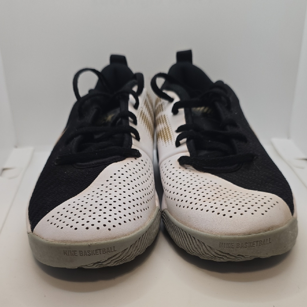 Nike Black and White Athletic Sneakers with Gold Detail